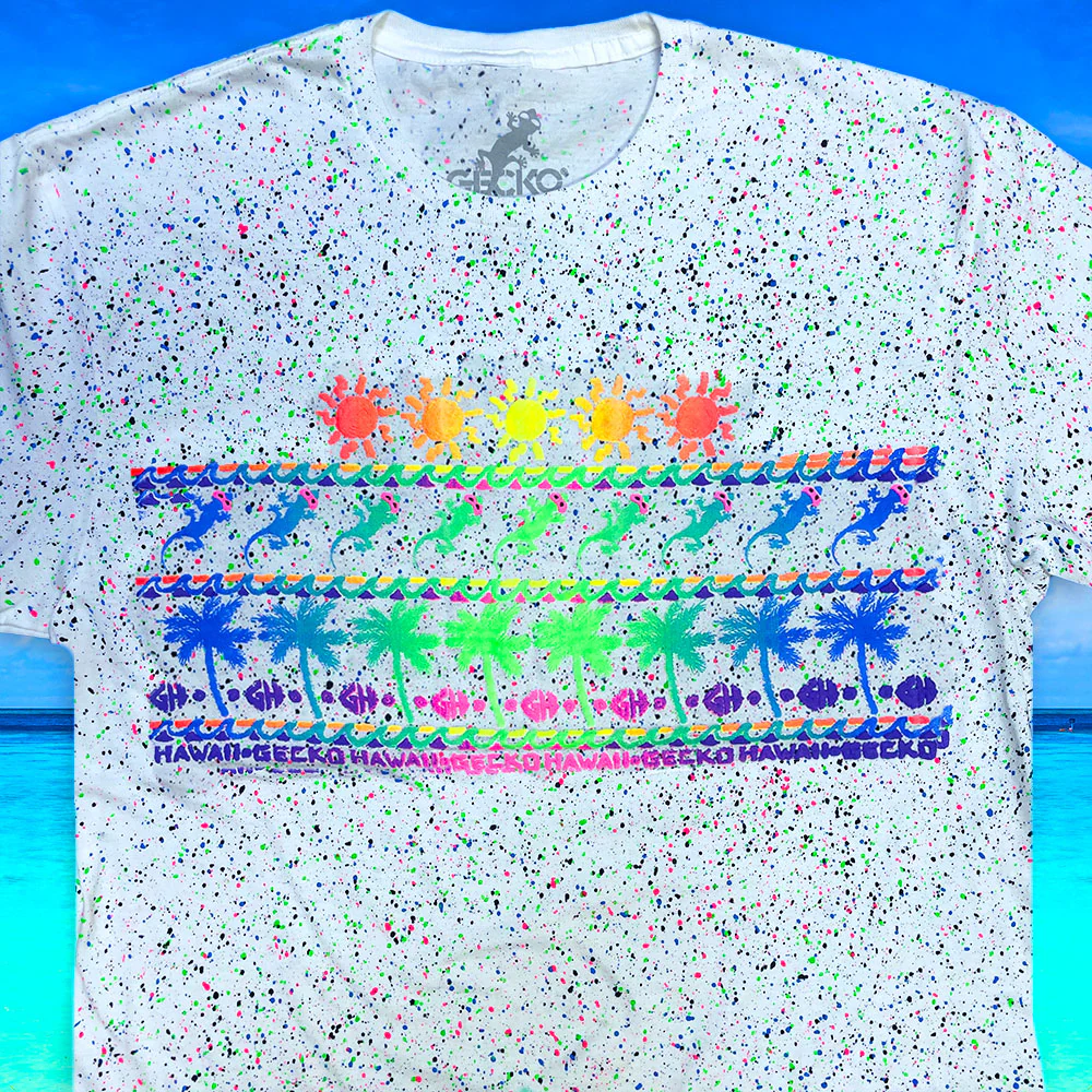 Surf N' Sun - Summer Splatter White Glow Tee - Image 3