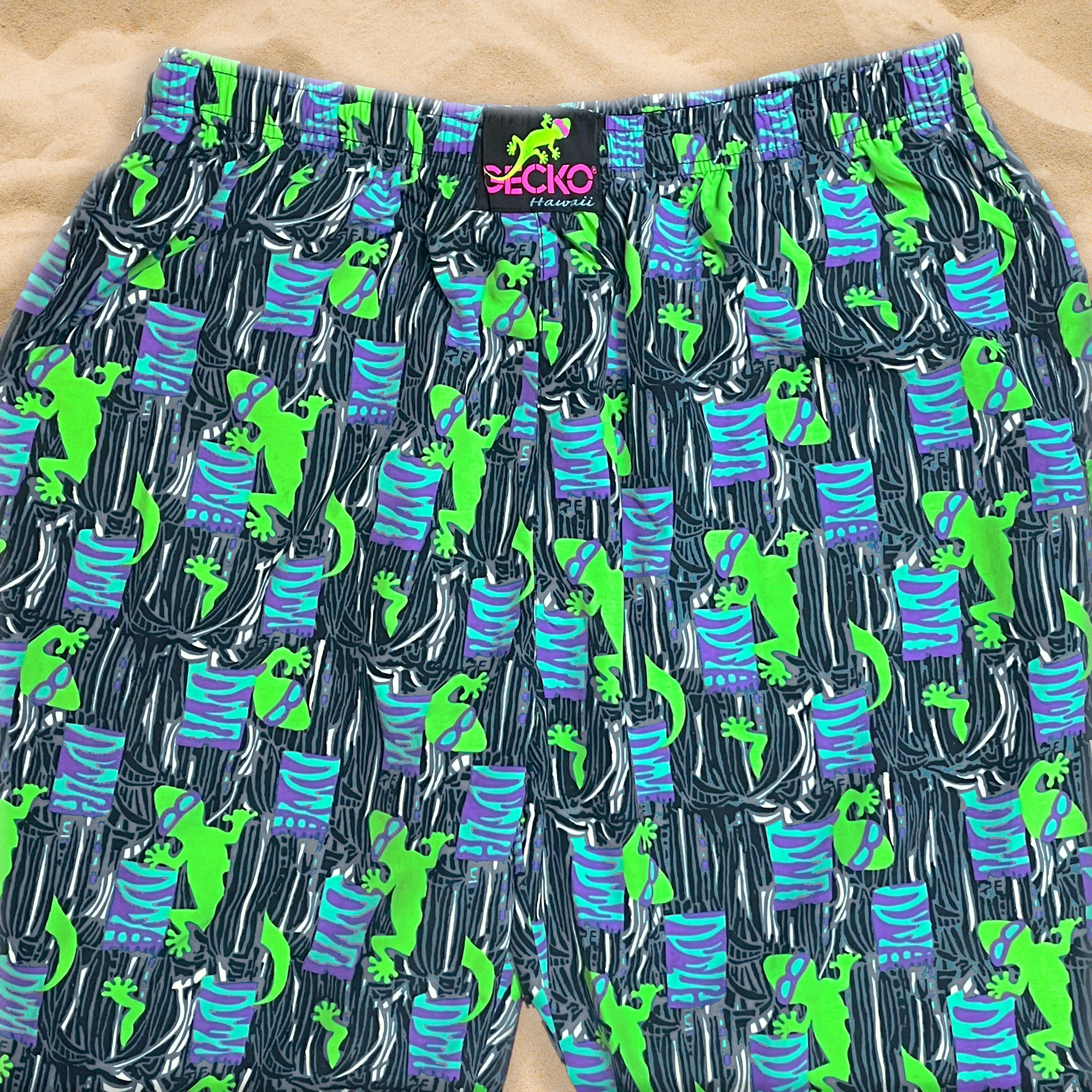 1988 ORIGINAL Cotton Jungle Beach Pants - Jade/Purple - Image 5