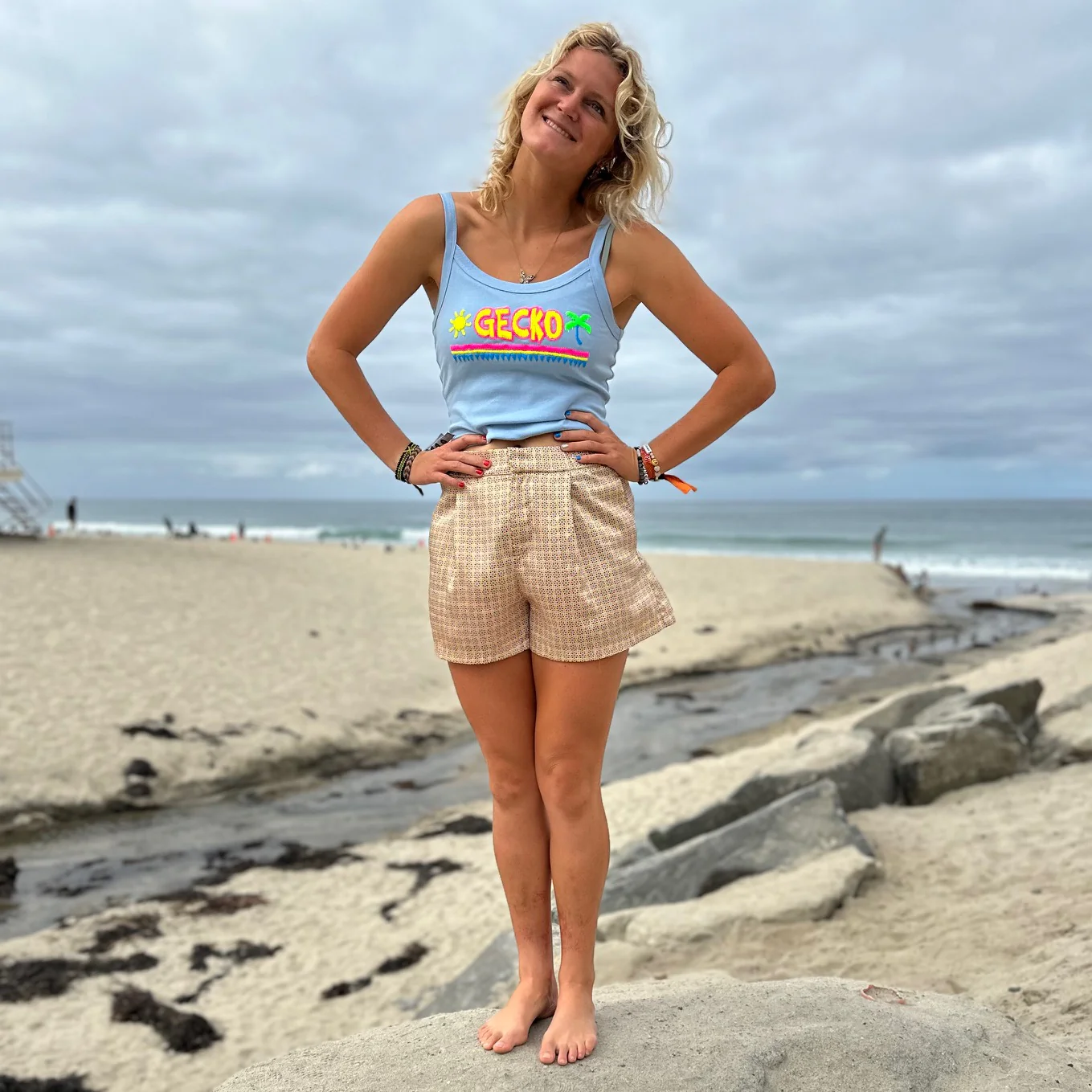 The Bryce - 1980's Baby Blue Cropped Tank Top - Image 3