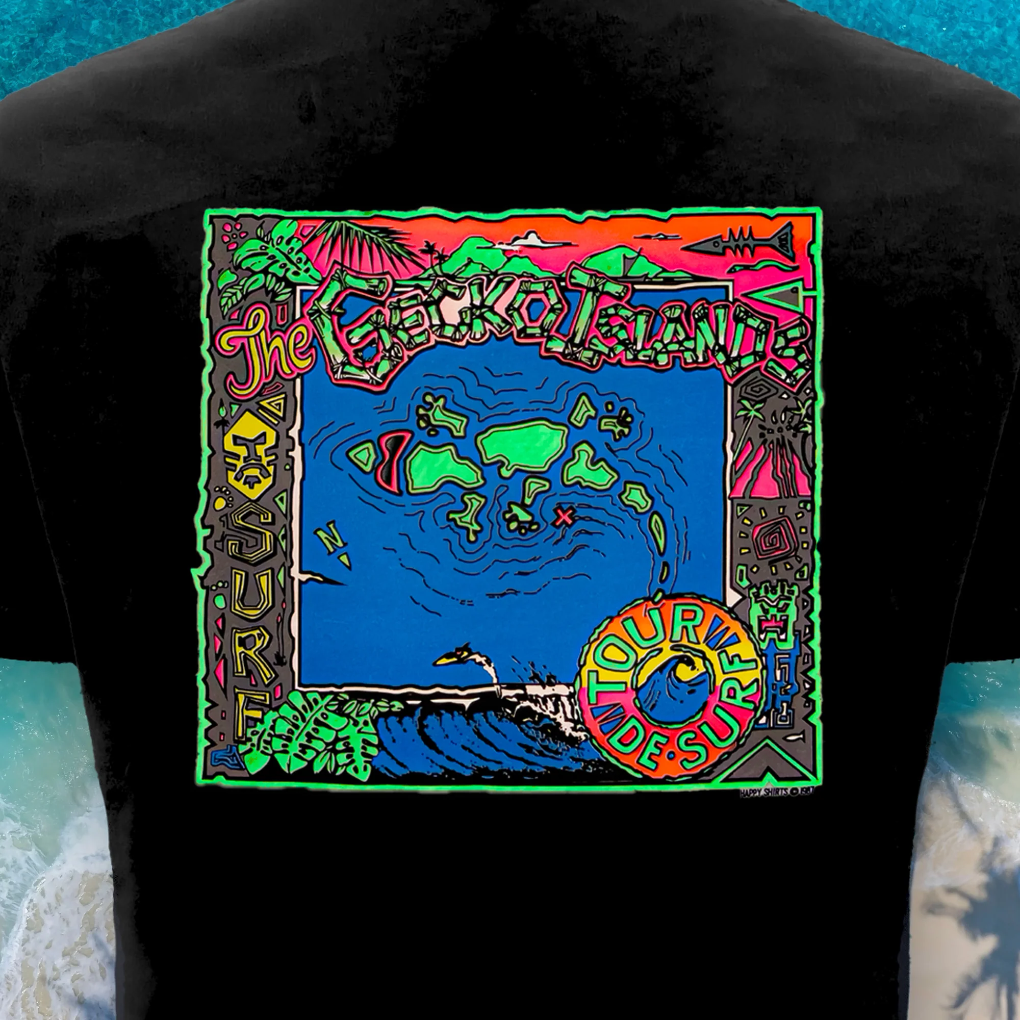The Gecko Islands - 1987 Black Tee - Image 7