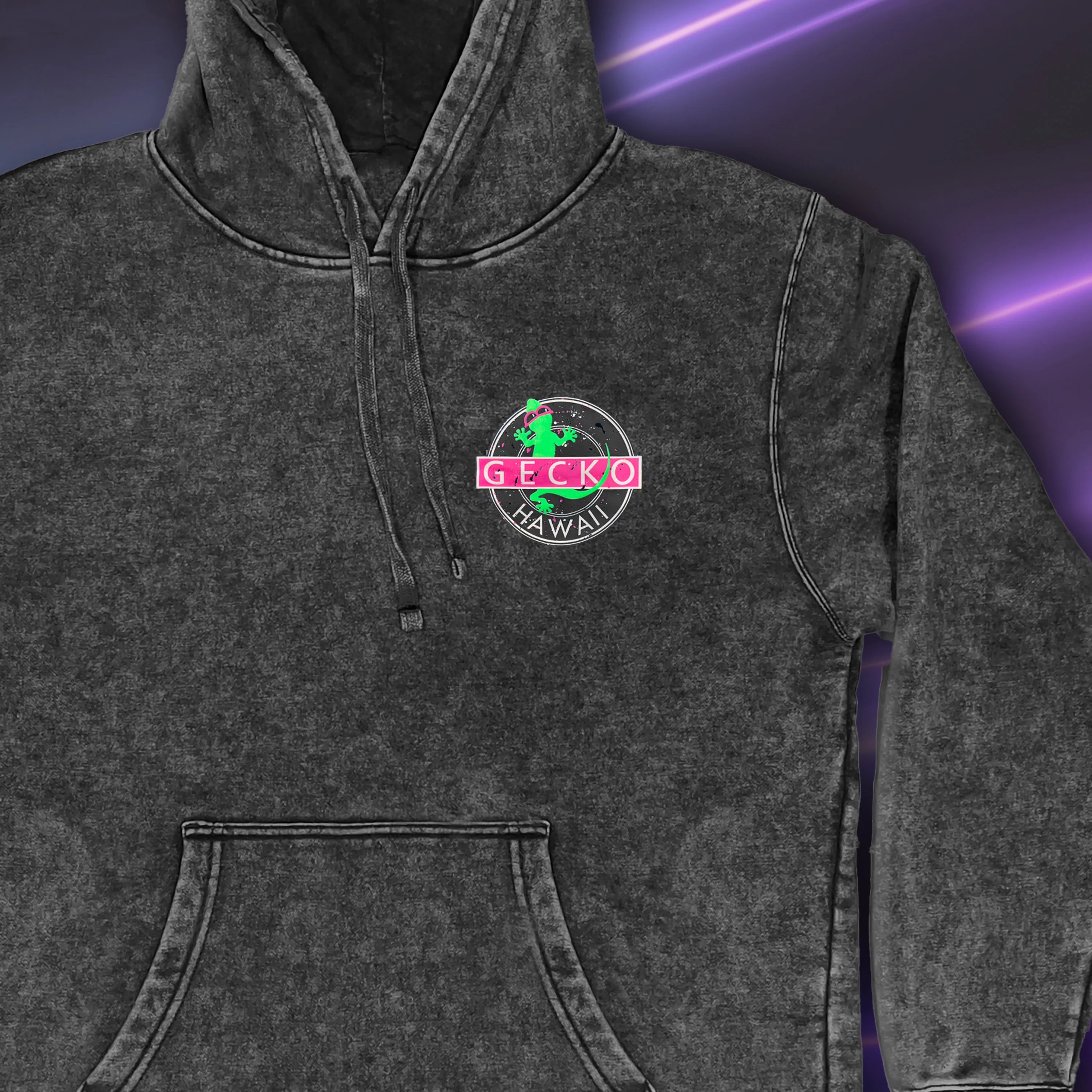 Vinyl Gecko - Stone Acid Wash Premium Hoodie - Image 5