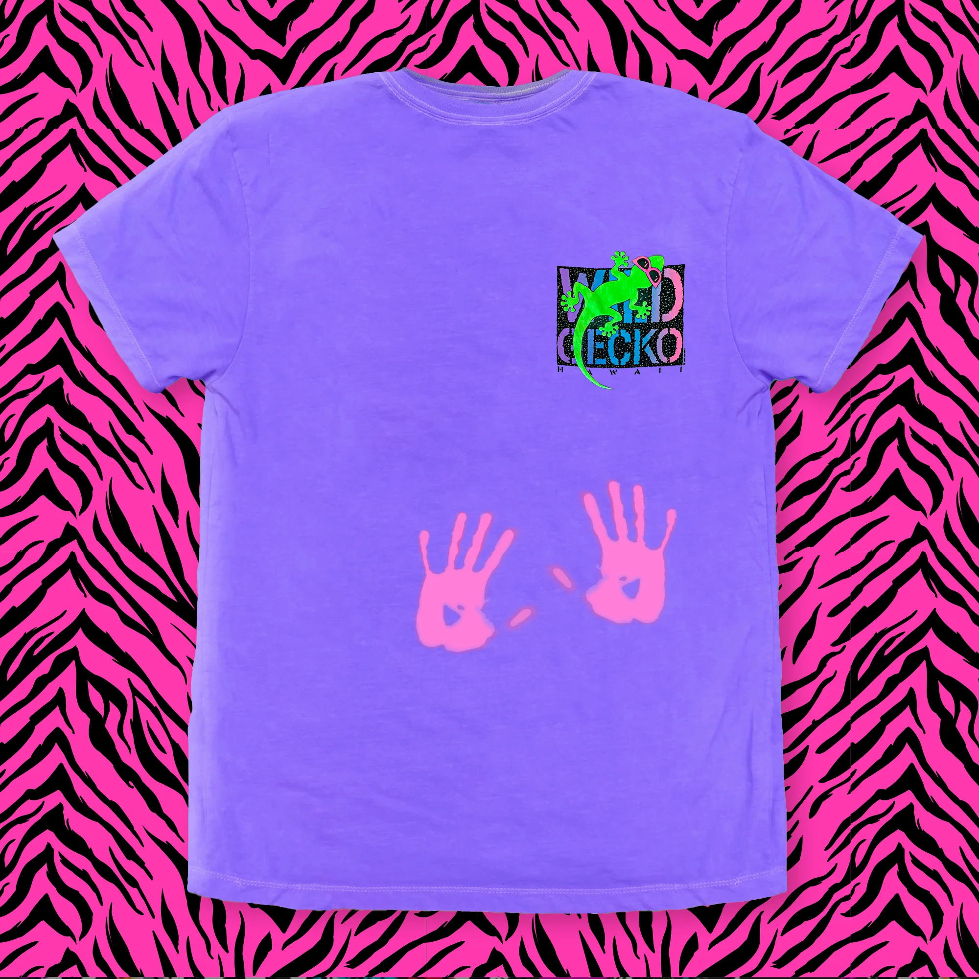 Wild Gecko 1990 - Hyper Flash Color Change Purple to Pink T-Shirt - Image 3