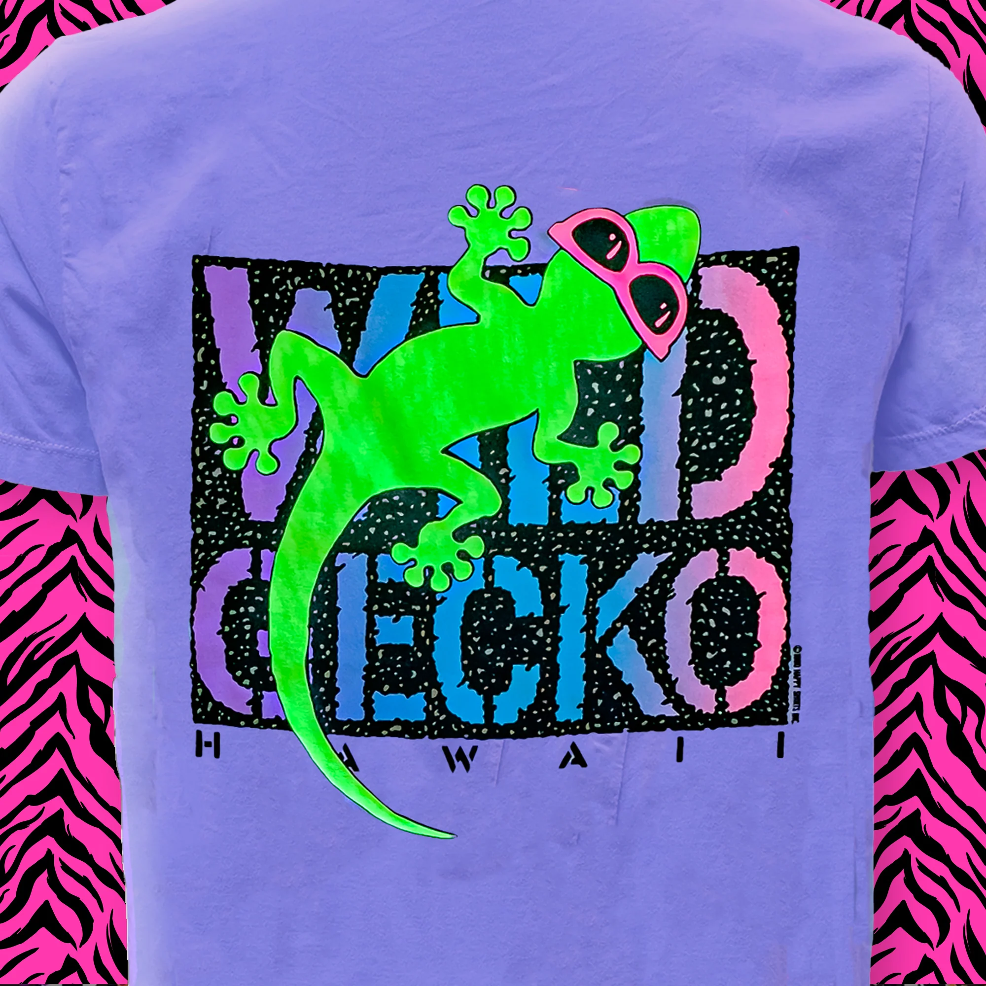 Wild Gecko 1990 - Hyper Flash Color Change Purple to Pink T-Shirt - Image 5