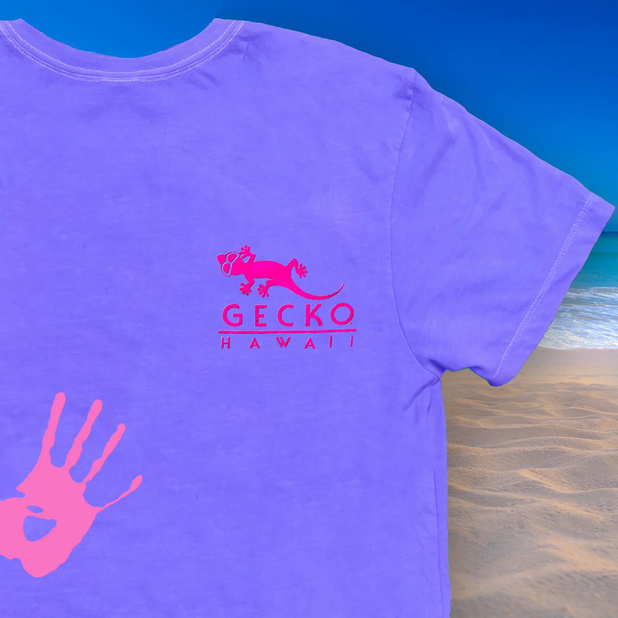 Wild Gecko Islands - Hyper Flash Color Change Purple to Pink T-Shirt - Image 10